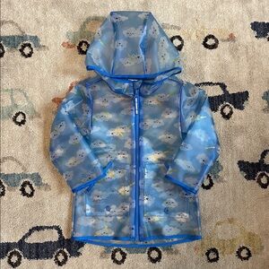 Toddler Blue Raincoat with Cloud Print 2T
